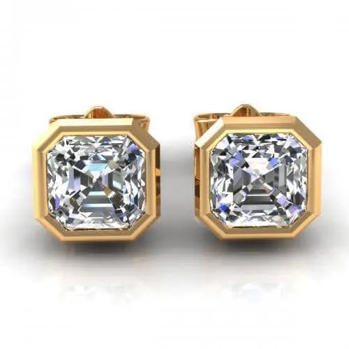 0.25-2.00 CT Ascher Cut Diamonds - Stud Earrings