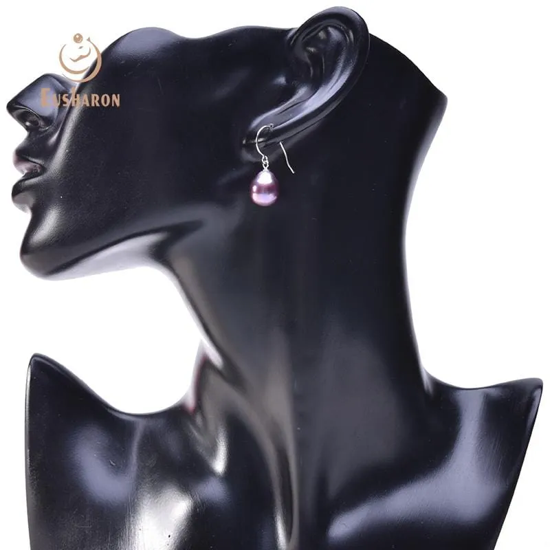 10 Pairs 10-13mm Purple Edison Pearl Earrings with Strong Luster