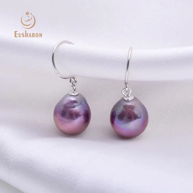 10 Pairs 10-13mm Purple Edison Pearl Earrings with Strong Luster