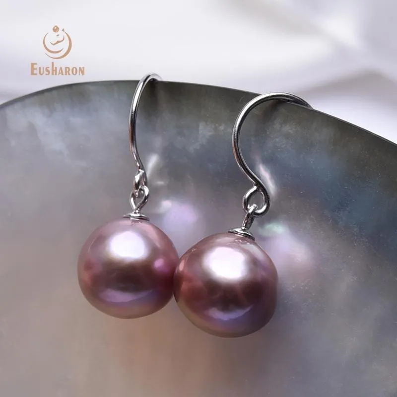 10 Pairs 9-14mm Round Baroque Natural Color Edison Pearl Earrings