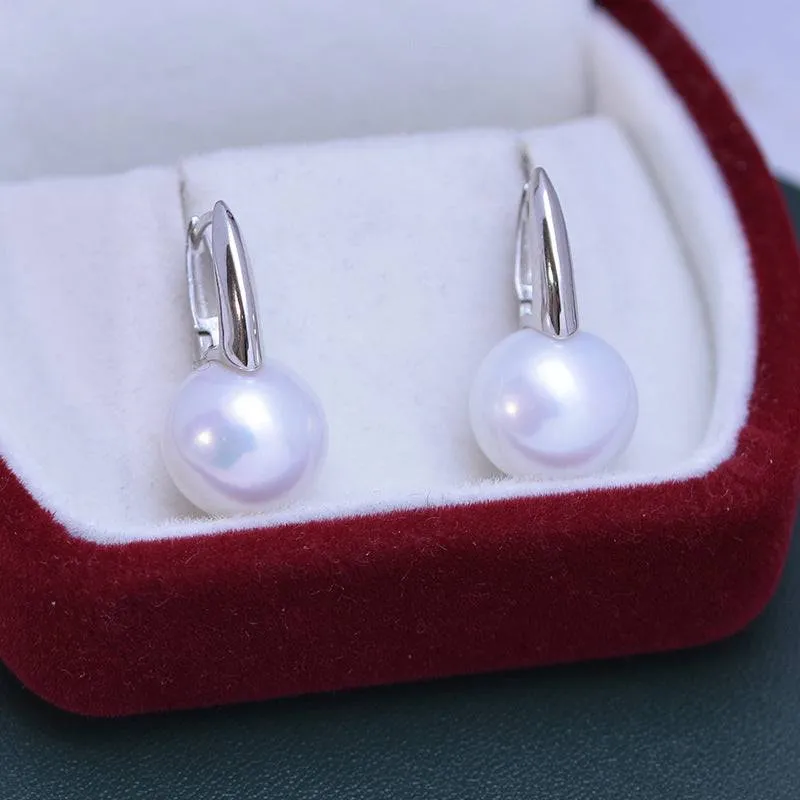 11-12mm Freshwater Pearl & Elegance Hoop Earrings