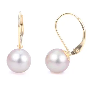 14k Freshwater Pearl Leverback Earrings