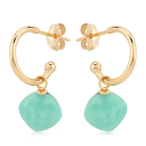 14k Gold Turquoise Drop Earrings