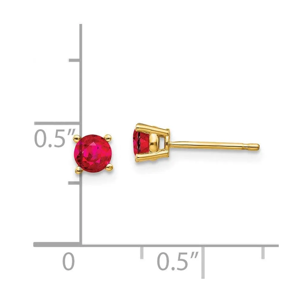 14k Ruby Post Earrings