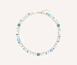 18K YELLOW GOLD MIXED TOPAZ SINGLE-STRAND NECKLACE FROM THE PARADISE COLLECTION