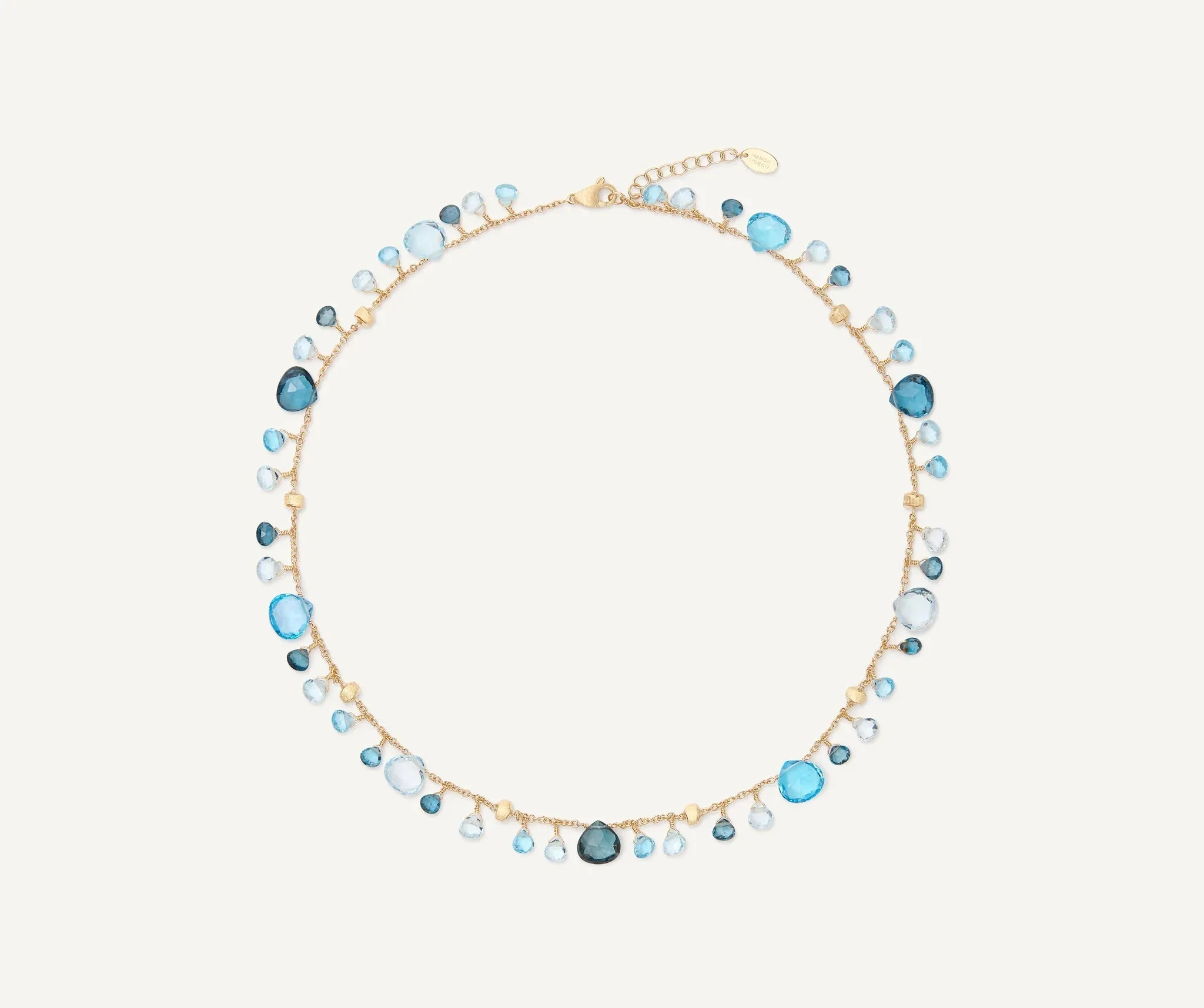 18K YELLOW GOLD MIXED TOPAZ SINGLE-STRAND NECKLACE FROM THE PARADISE COLLECTION