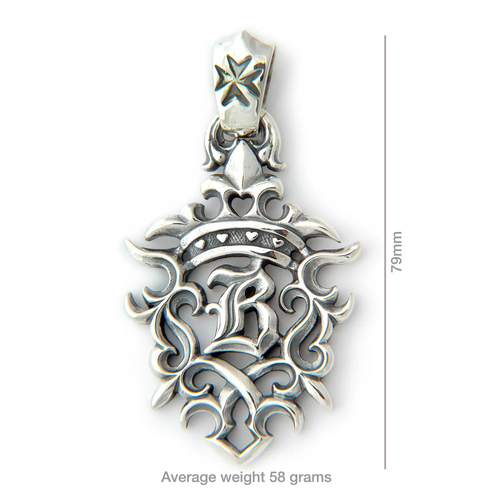 30th Anniversary XL "B"-Crown with Tribal Pendant and Your Initial