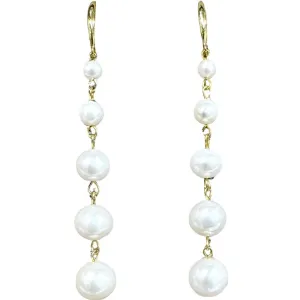 335-01-G | 5-PEARL DROP EARRINGS ON GOLD