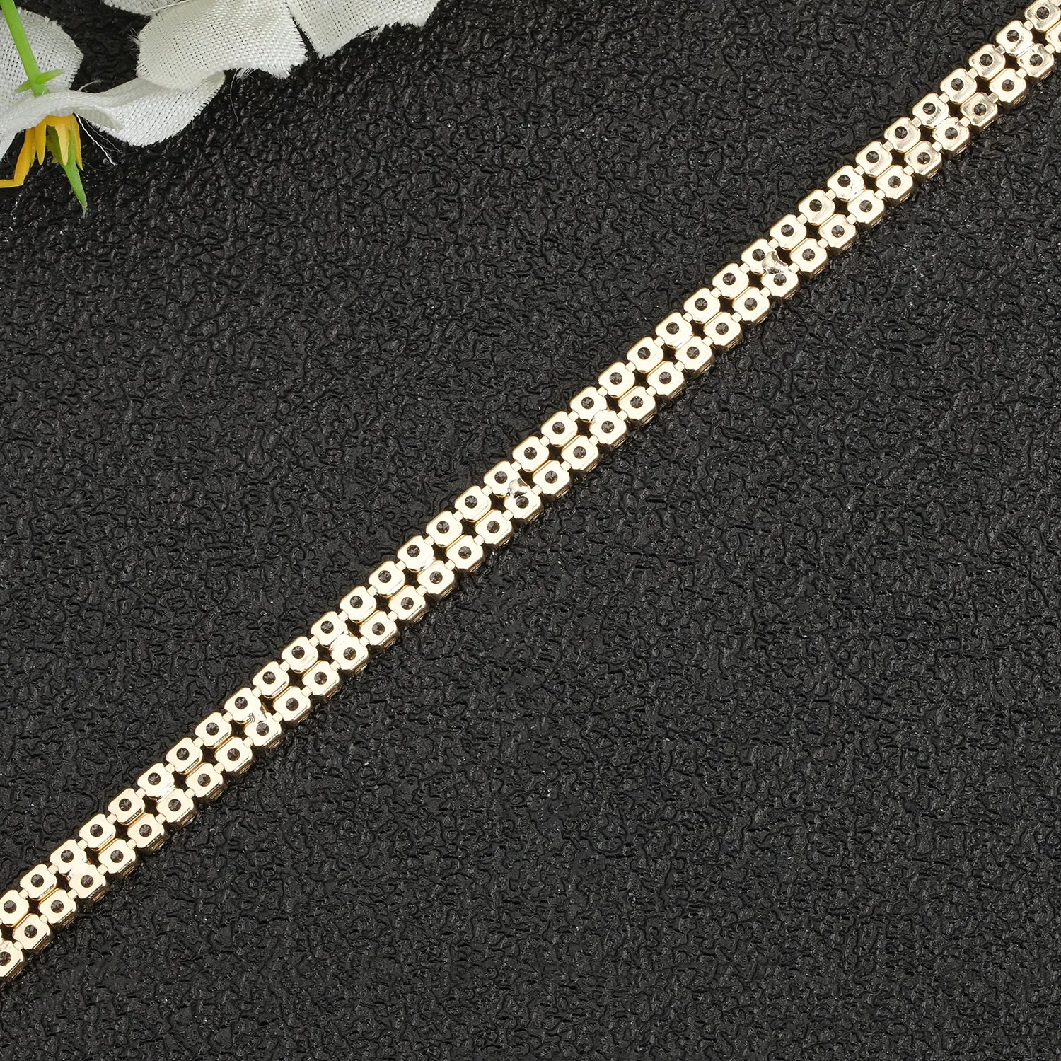 5A Cubic Zirconia Gold Bracelet Chains  for Women CK10090