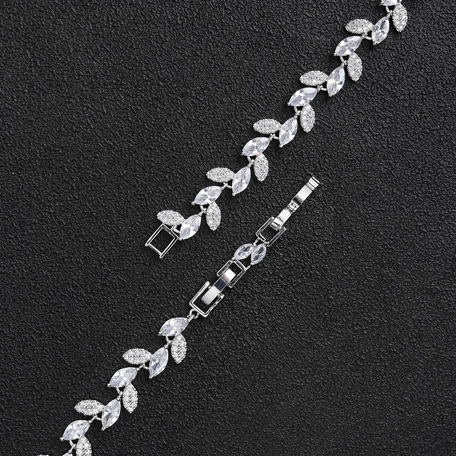 5A Cubic Zirconia Silver Bracelet Chains for Women CK10147