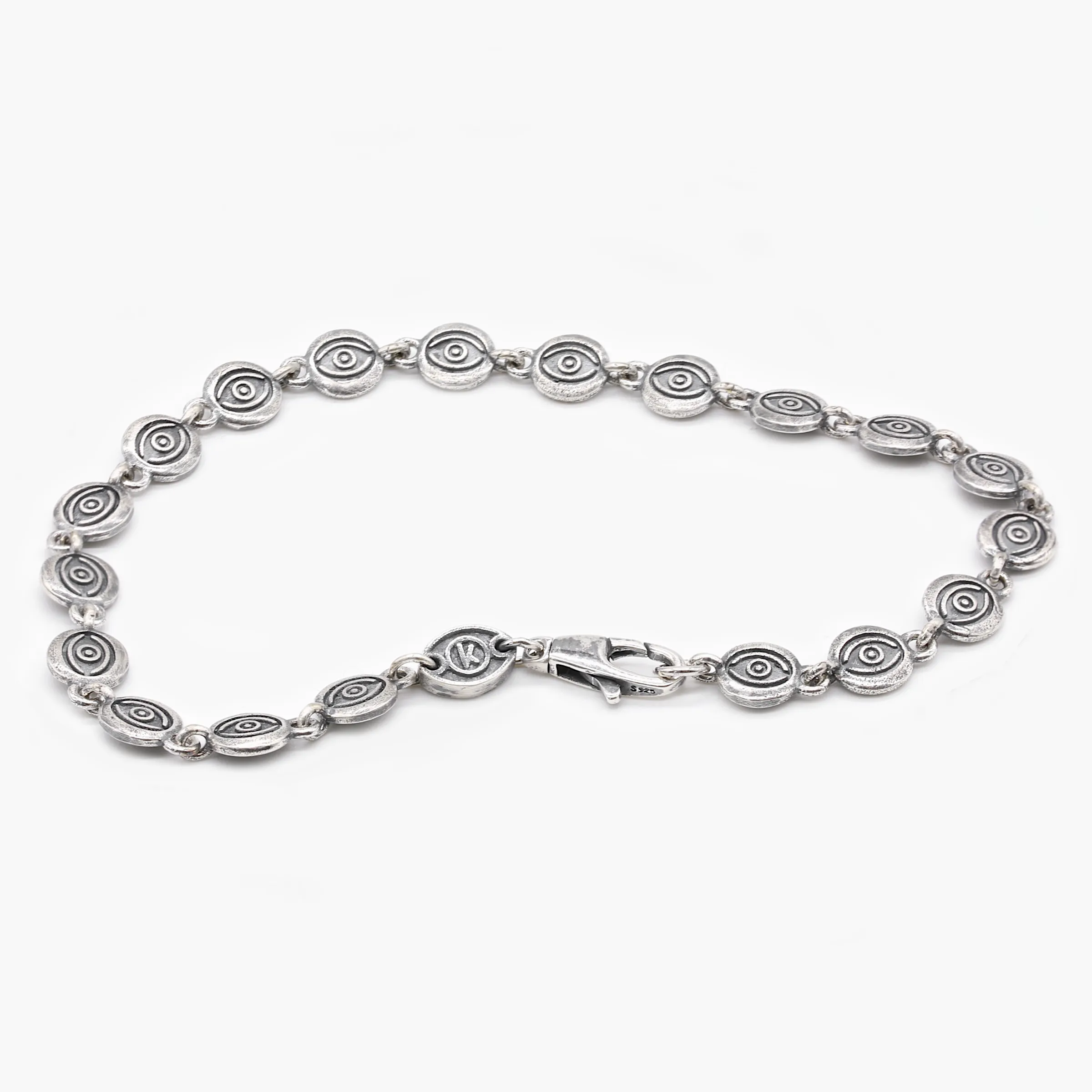 6mm Sterling Silver Evil Eye Bracelet