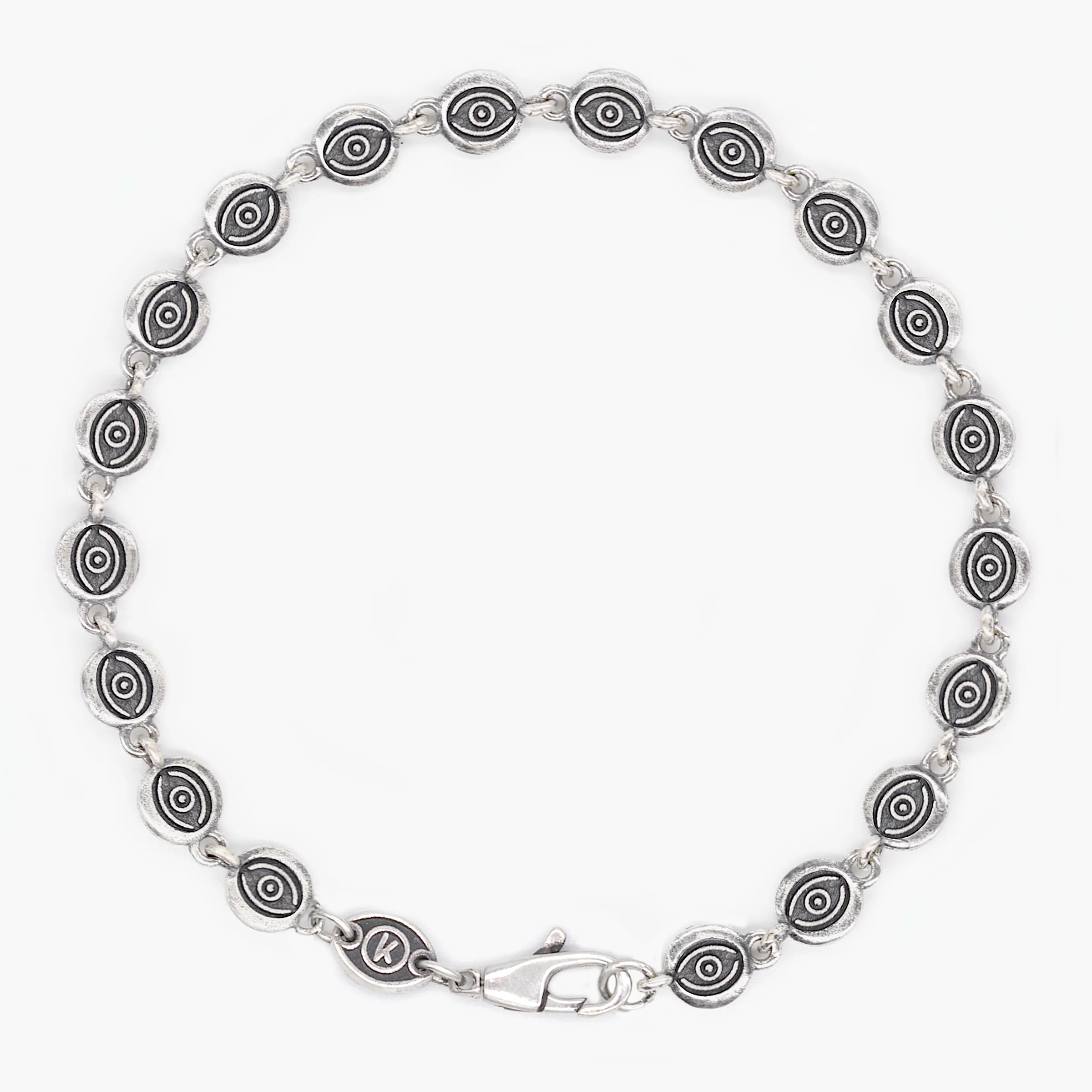 6mm Sterling Silver Evil Eye Bracelet