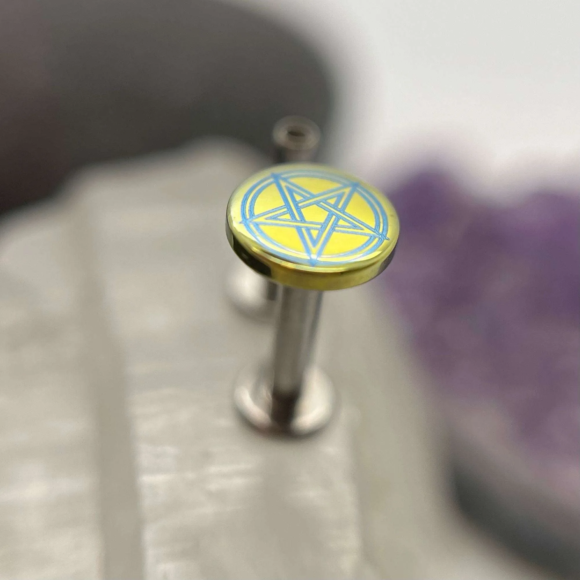 6mm titanium pentagram bead