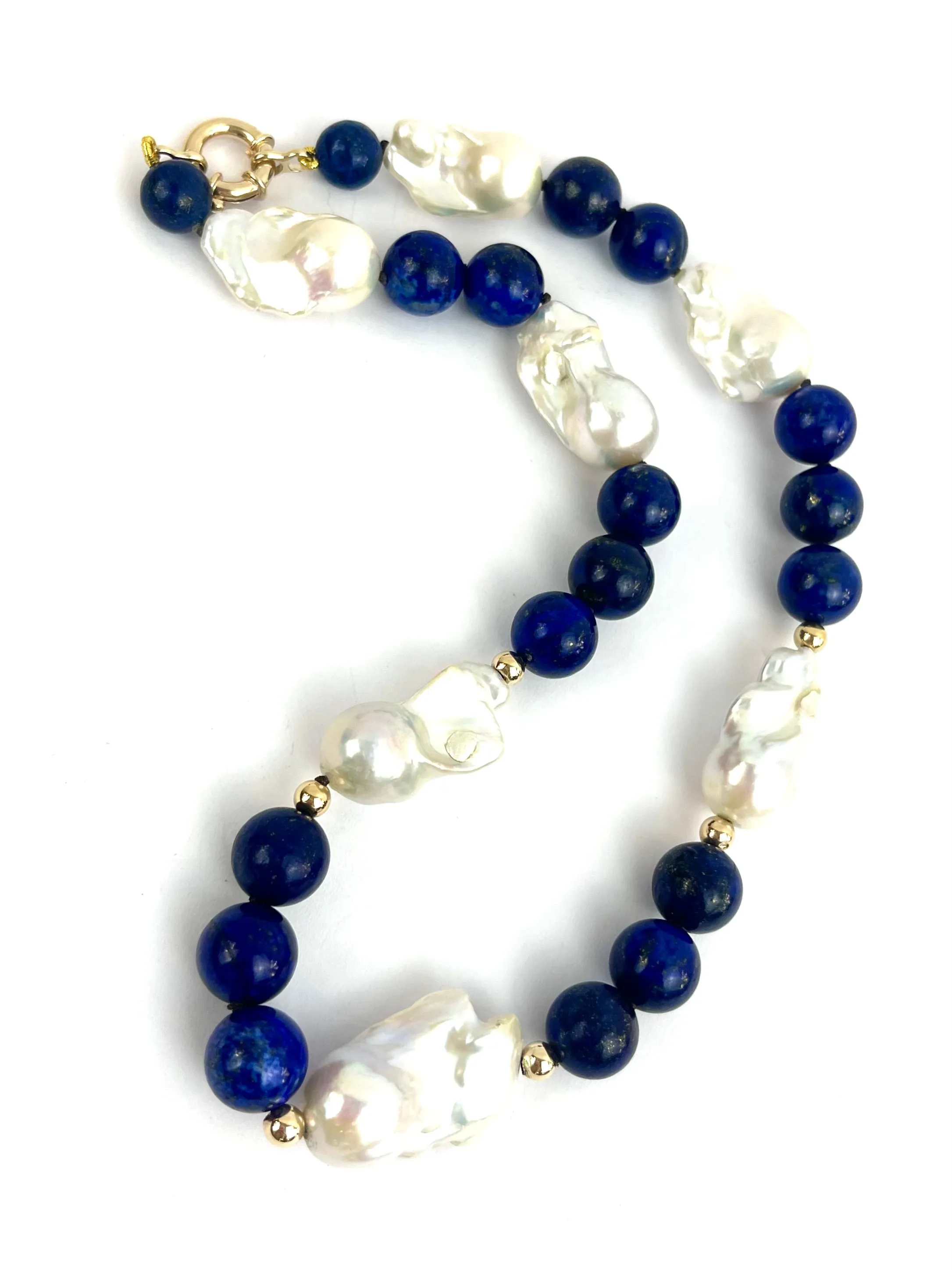 9ct Lapis Pearl necklace