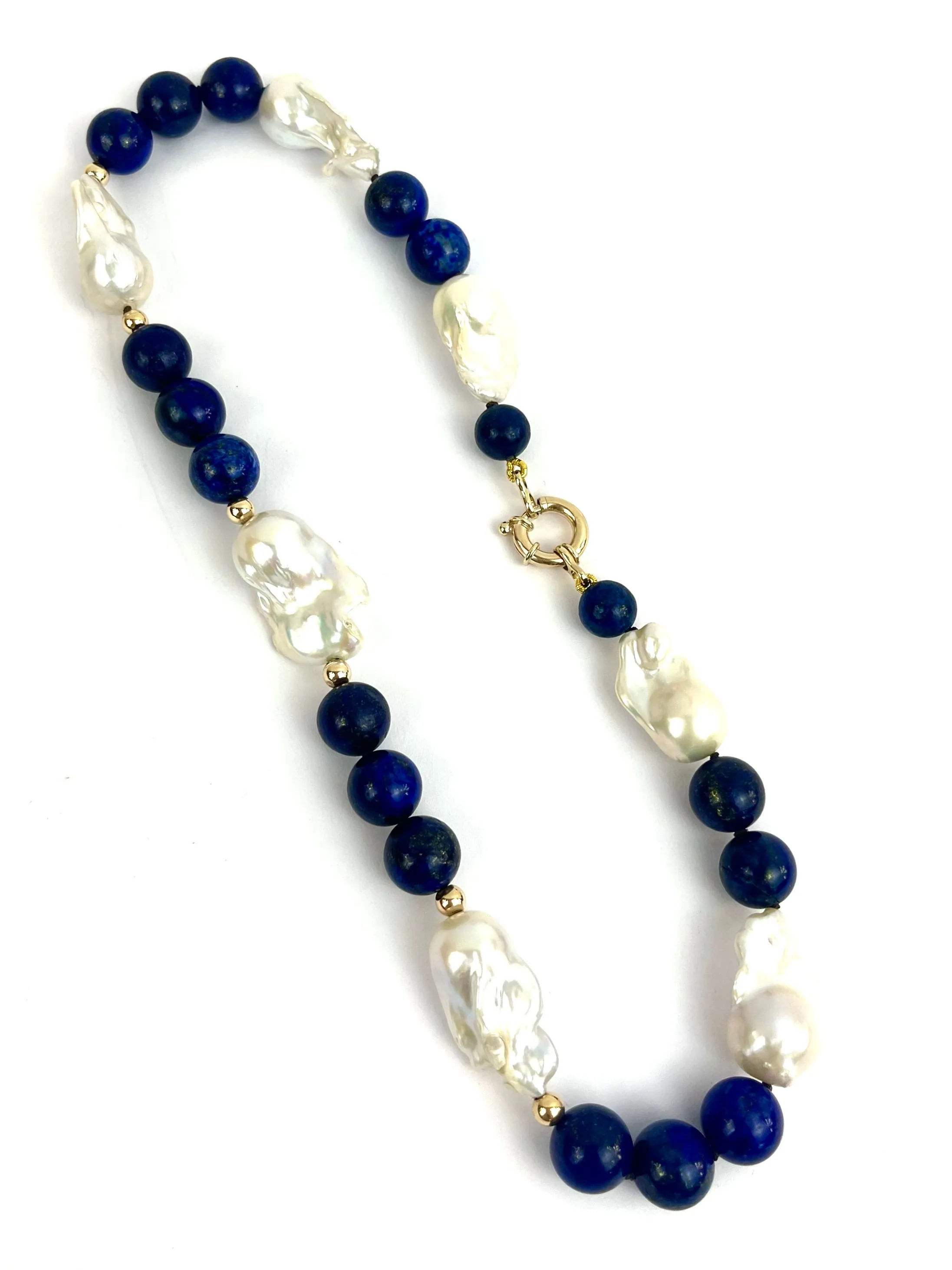 9ct Lapis Pearl necklace