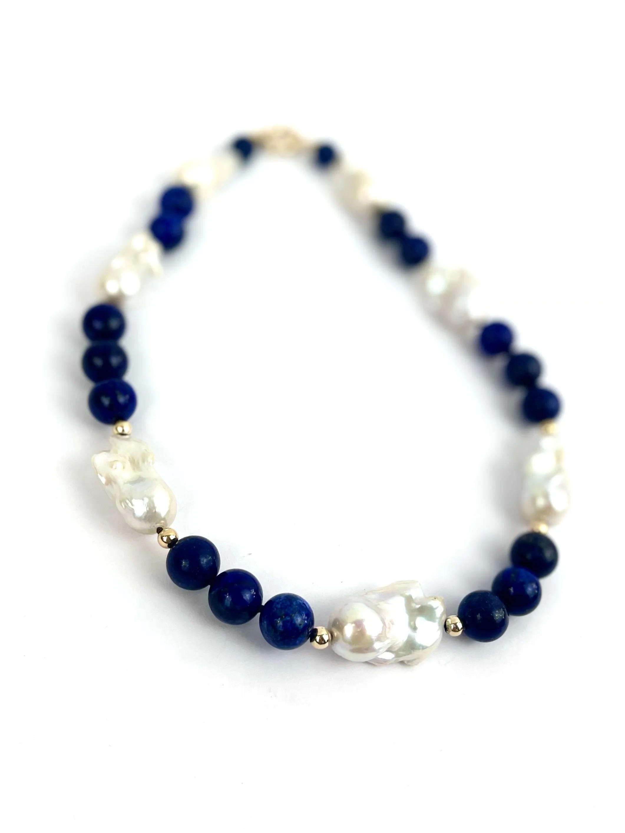 9ct Lapis Pearl necklace