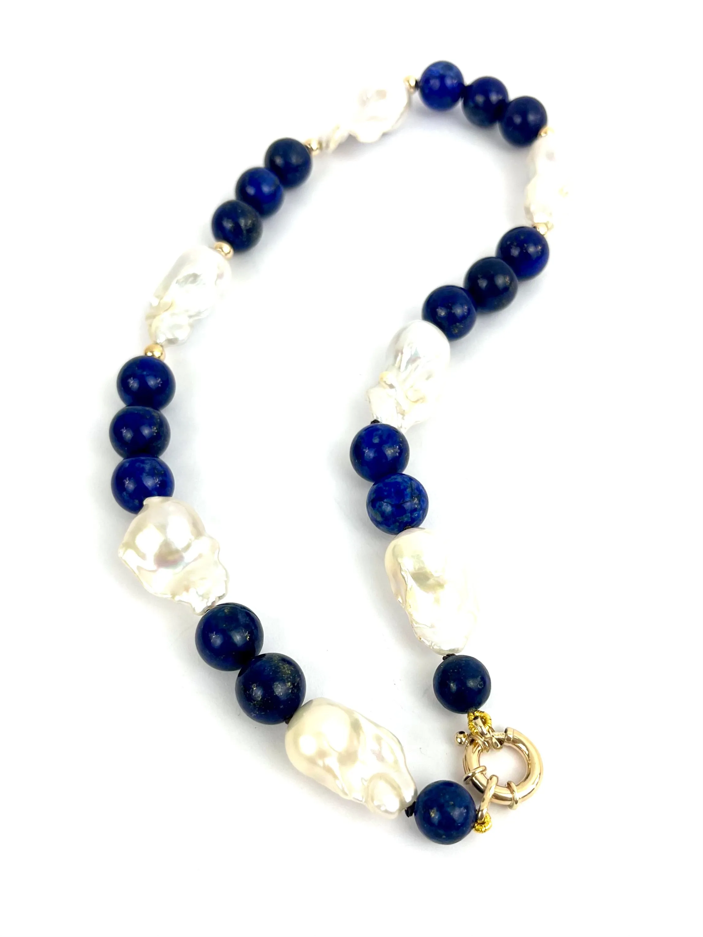 9ct Lapis Pearl necklace