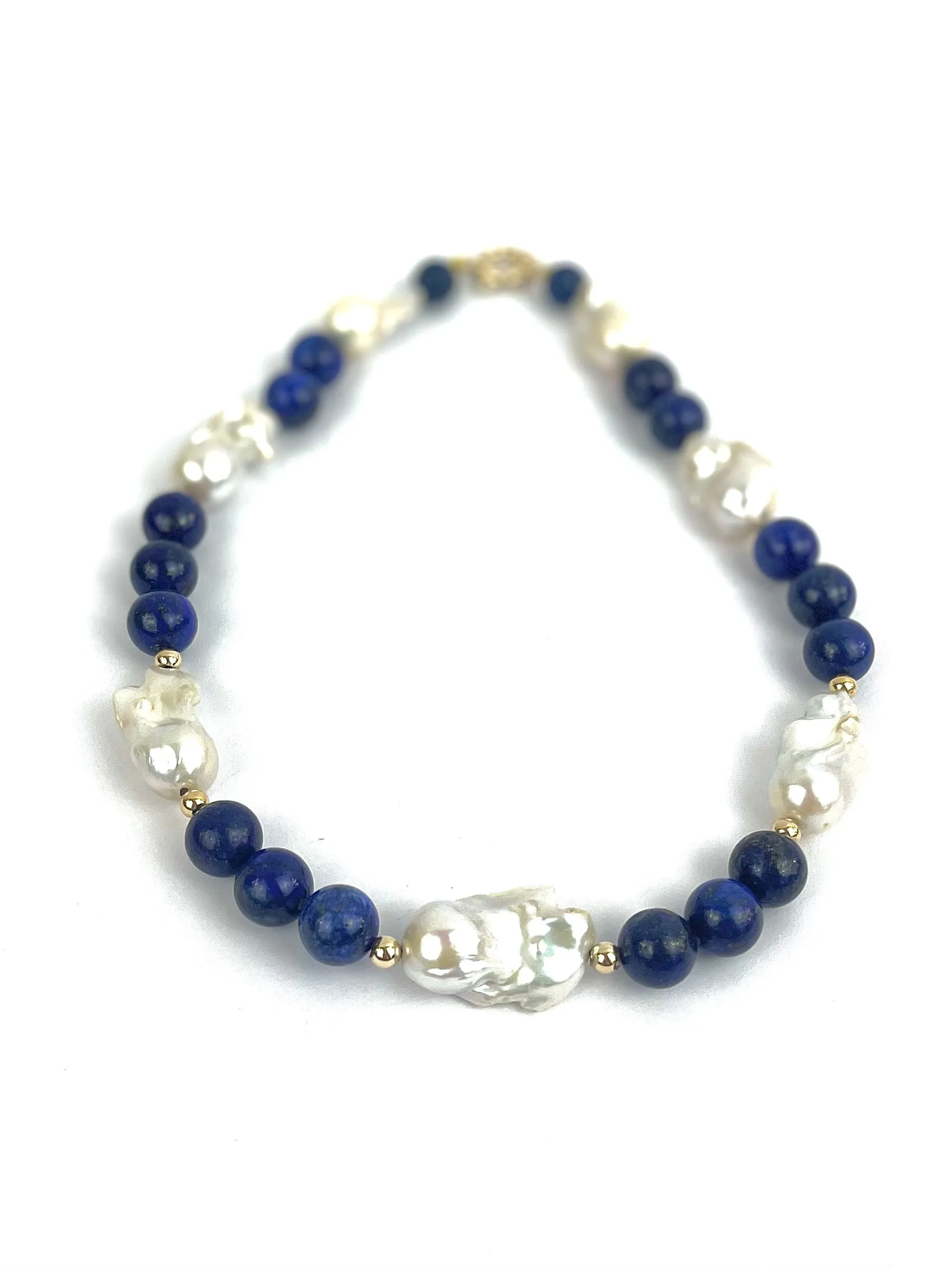 9ct Lapis Pearl necklace