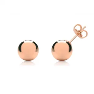 9ct Rose Gold 7mm Ball Stud Earrings ES205R