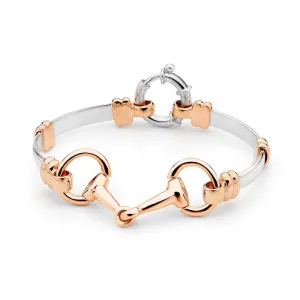 9ct Rose Gold Bit and Sterling Silver Bracelet