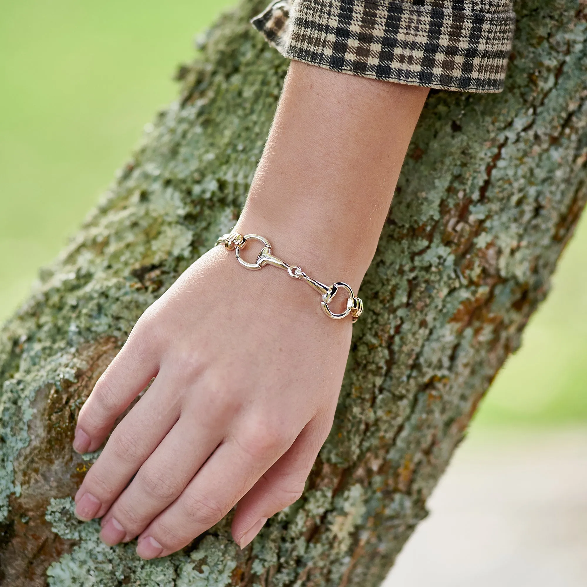 9ct Yellow Gold and Sterling Silver Bit Bracelet