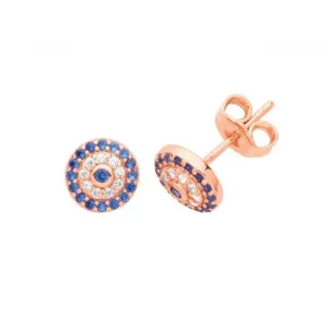 Acotis Silver Stud Earrings Rose Gold Plated G51236R