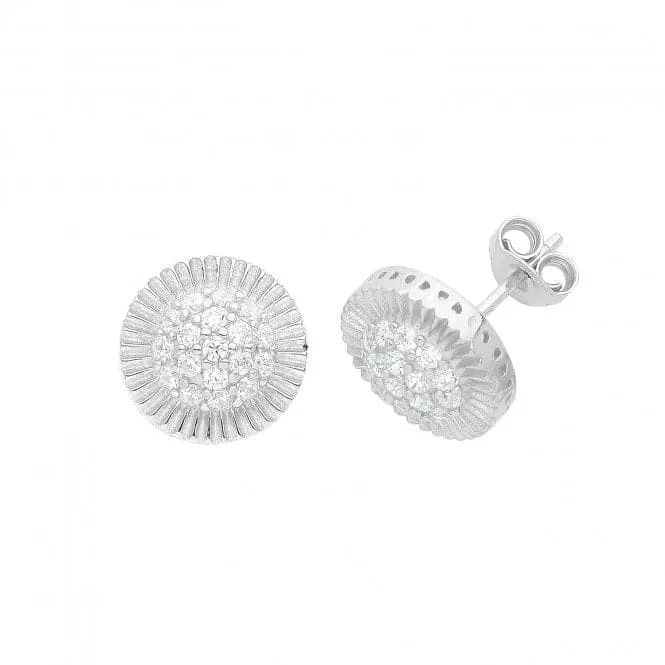 Acotis Silver Stud Earrings Zirconia Round G51293