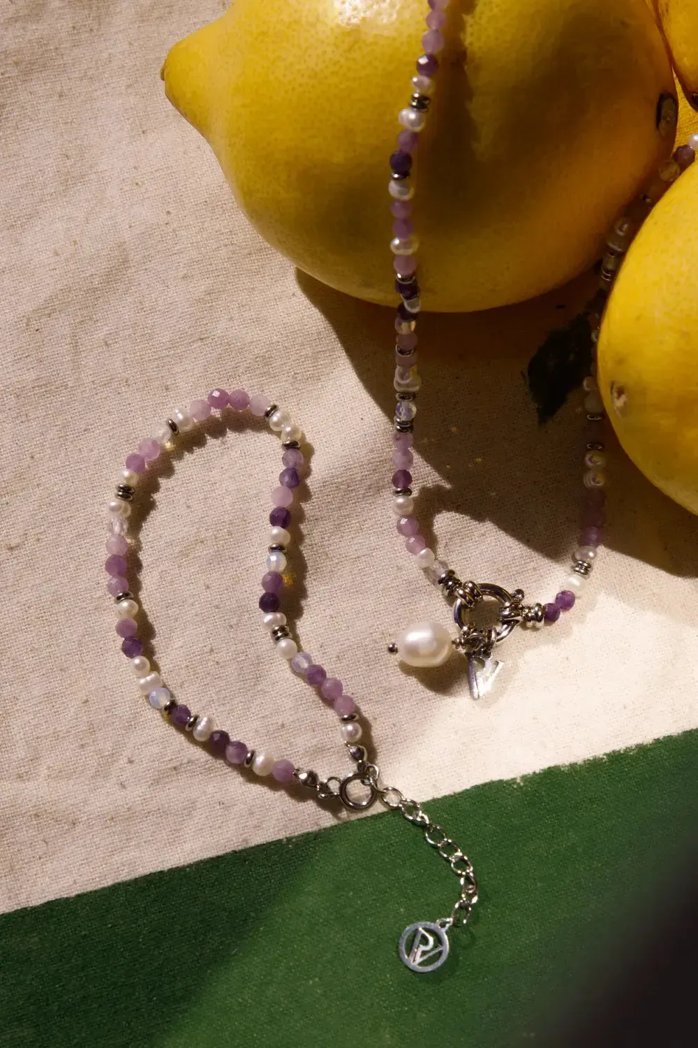 Amalfi Lilac Bead Set Silver