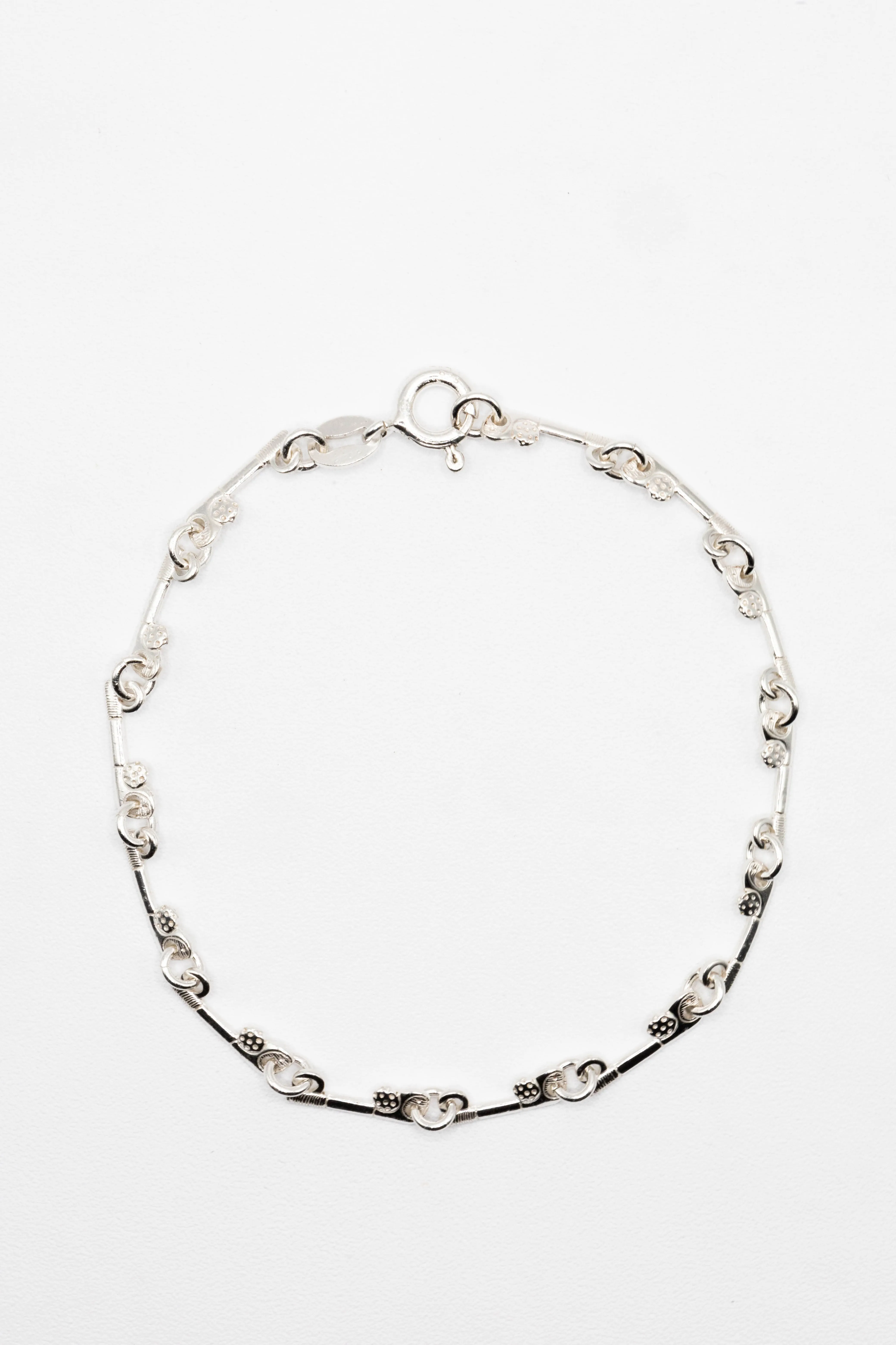 Angela Baguette Stone 925 Sterling Silver Chain Bracelet