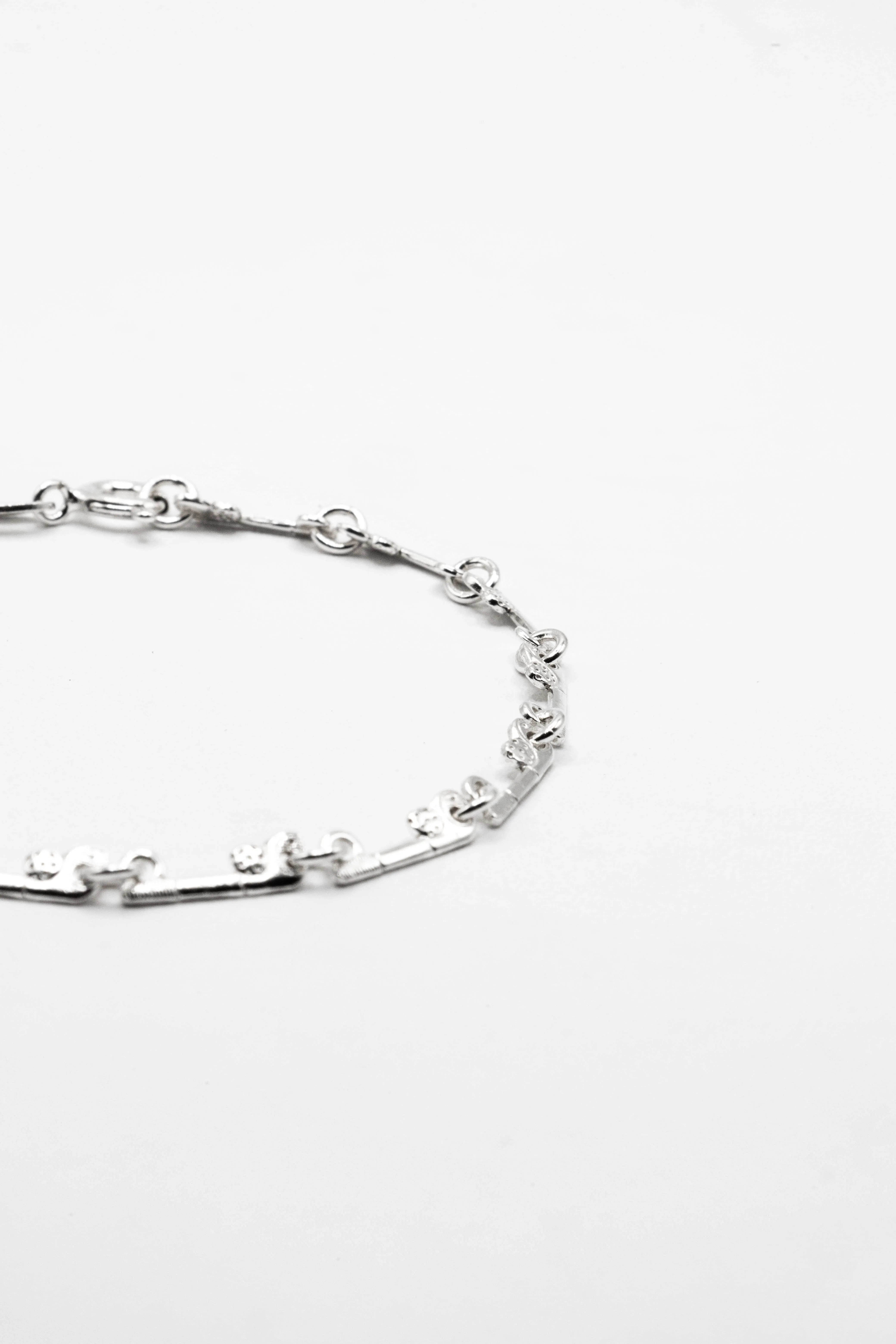 Angela Baguette Stone 925 Sterling Silver Chain Bracelet