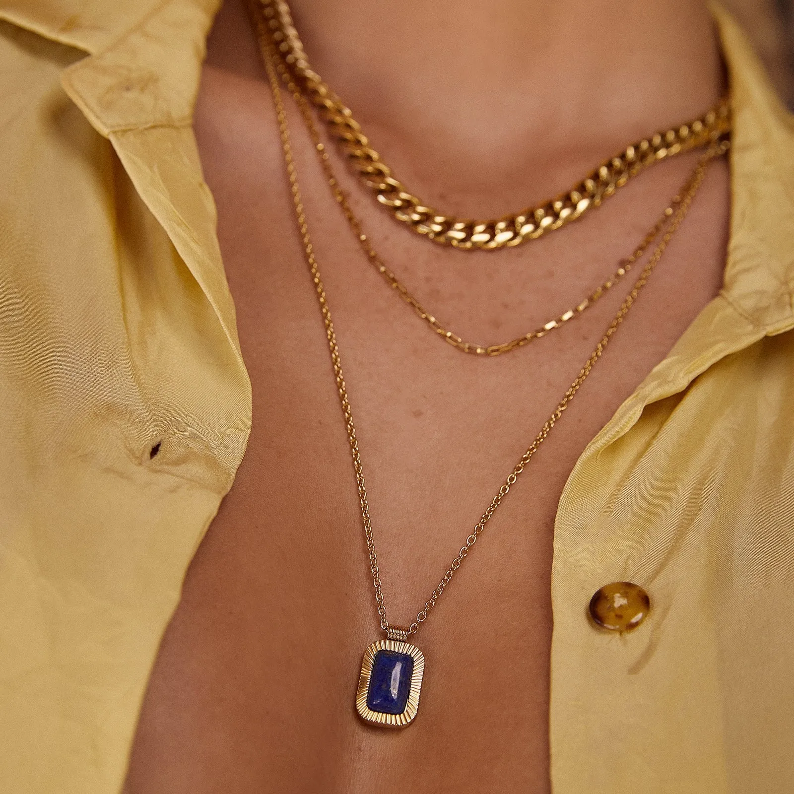 Arms of Eve Teo Gold Necklace - Lapis