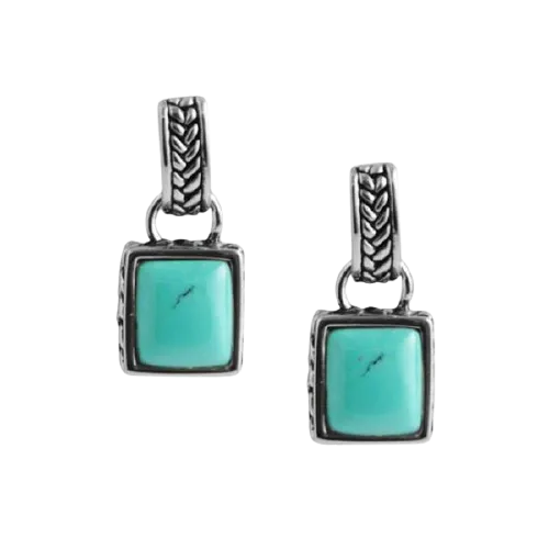 Barse Turquoise Square Earring