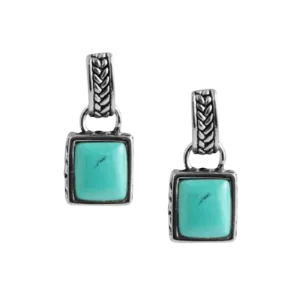 Barse Turquoise Square Earring