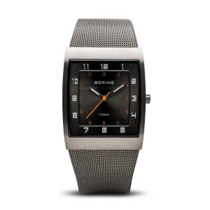 Bering Mens Classic Titanium Brushed Grey Watch 11233-077