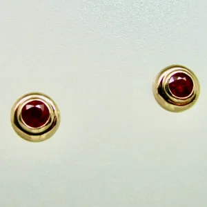 Bezel Set Ruby Stud Earrings