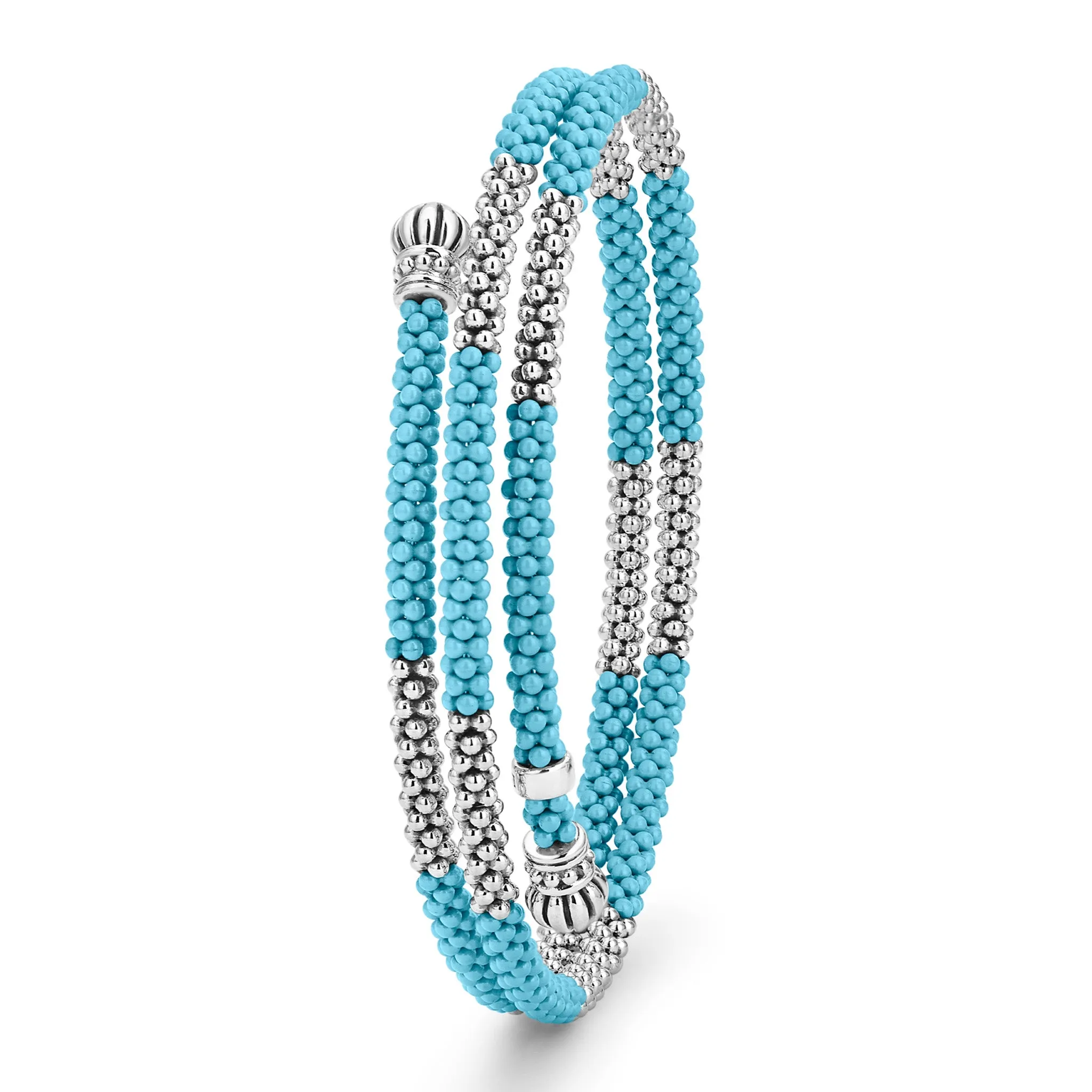 Blue Caviar Ceramic Beaded Wrap Bracelet