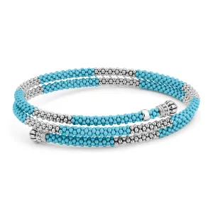 Blue Caviar Ceramic Beaded Wrap Bracelet