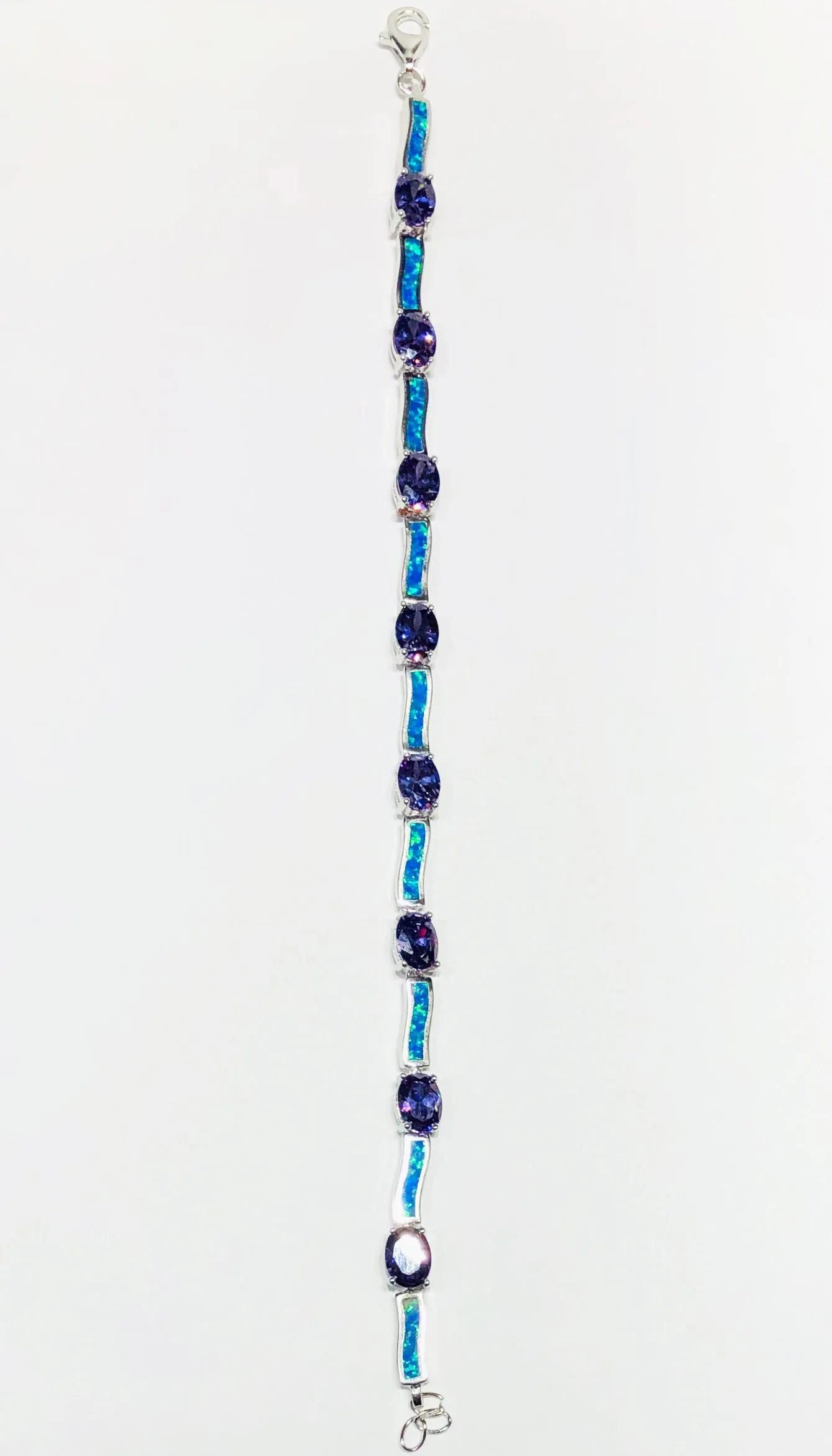 Blue Opal CZ Bracelet (Silver)