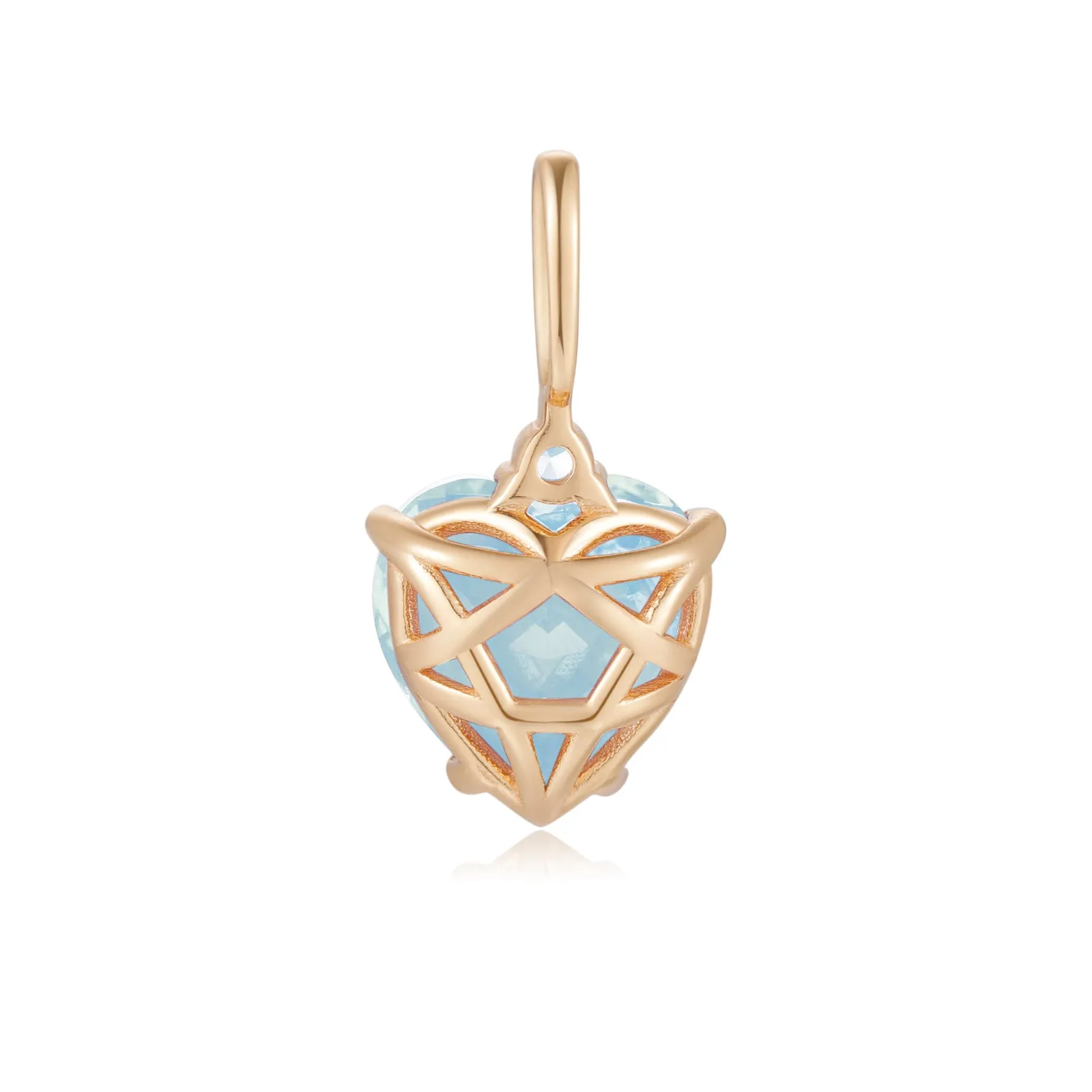 Blue Topaz Gold Heart Pendant