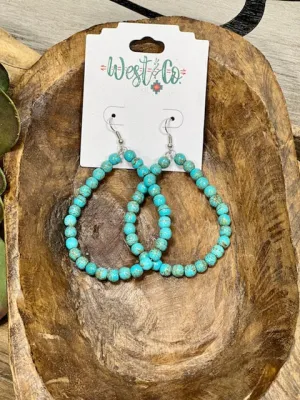 Boston Turquoise Beaded Teardrop Earrings