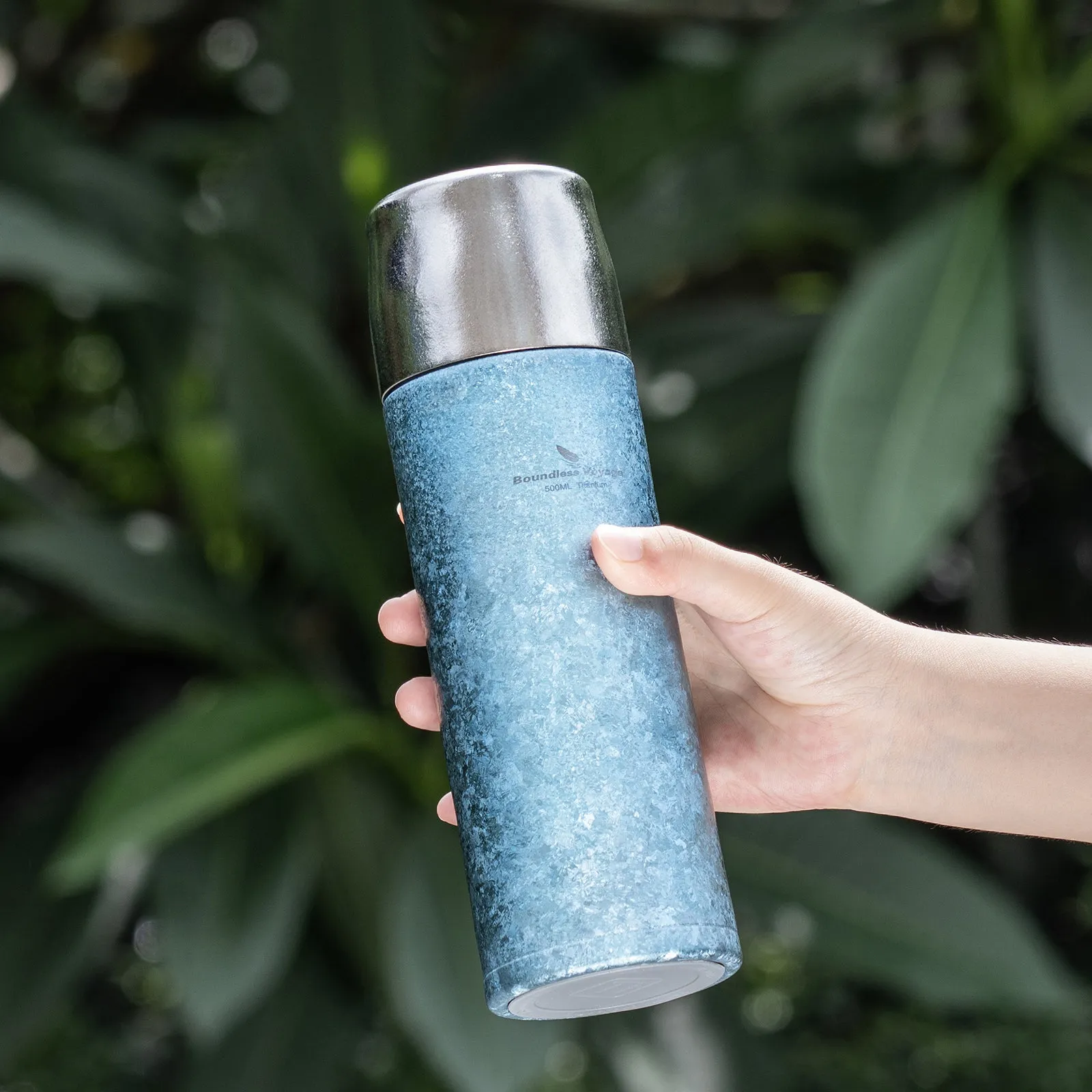 Boundless Voyage 500ml Titanium Insulated Water Bottle Reusable Double Walled Bottle Ultralight Leakproof Drinkware for Outdoor Camping Hiking