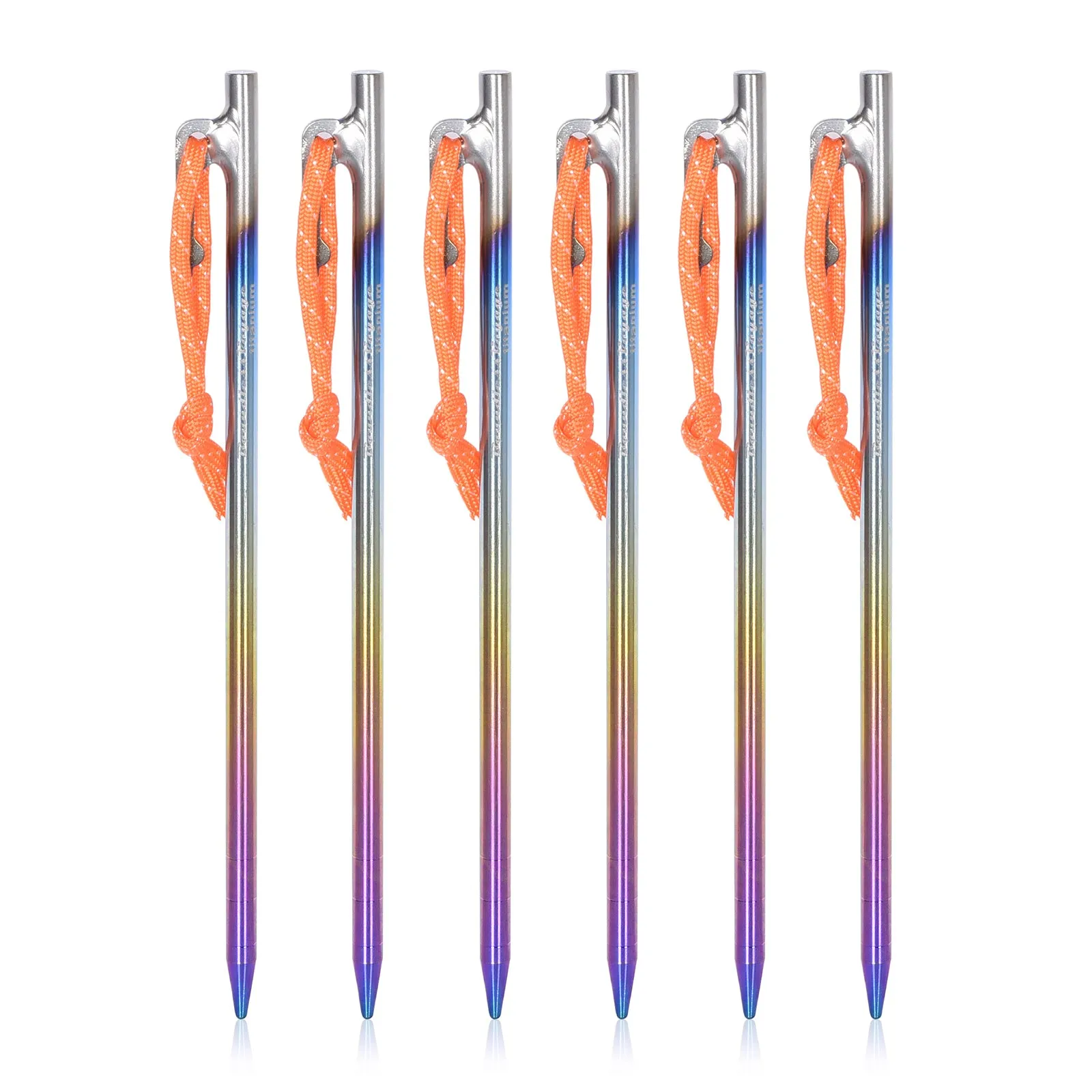 Boundless Voyage Titanium alloy Colorful Tent Stake for Outdoor Camping Strong Tent Pegs Lightweight 24CM