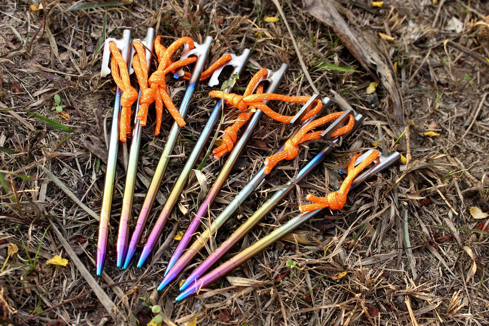 Boundless Voyage Titanium alloy Colorful Tent Stake for Outdoor Camping Strong Tent Pegs Lightweight 30CM