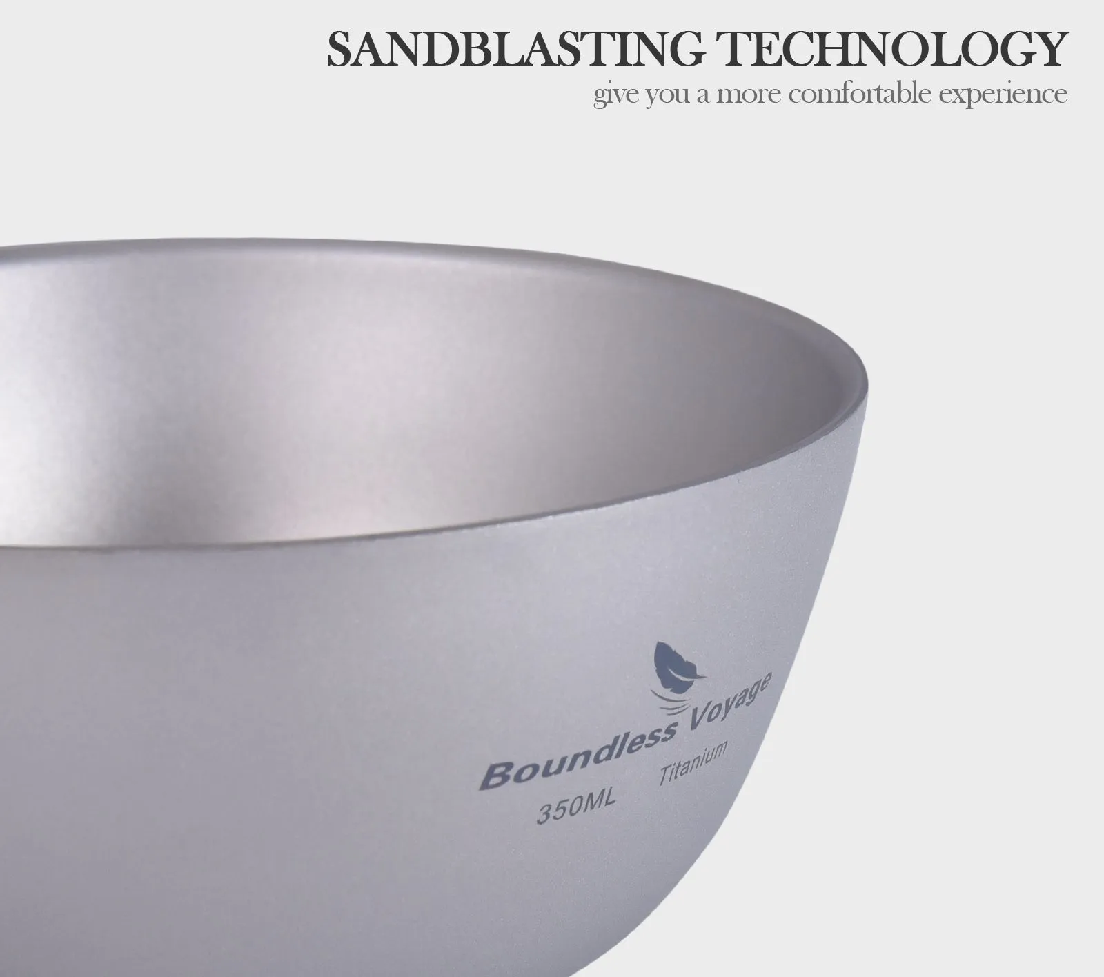 Boundless Voyage Titanium Double-Wall Bowl Outdoor Camping Tableware 350ml