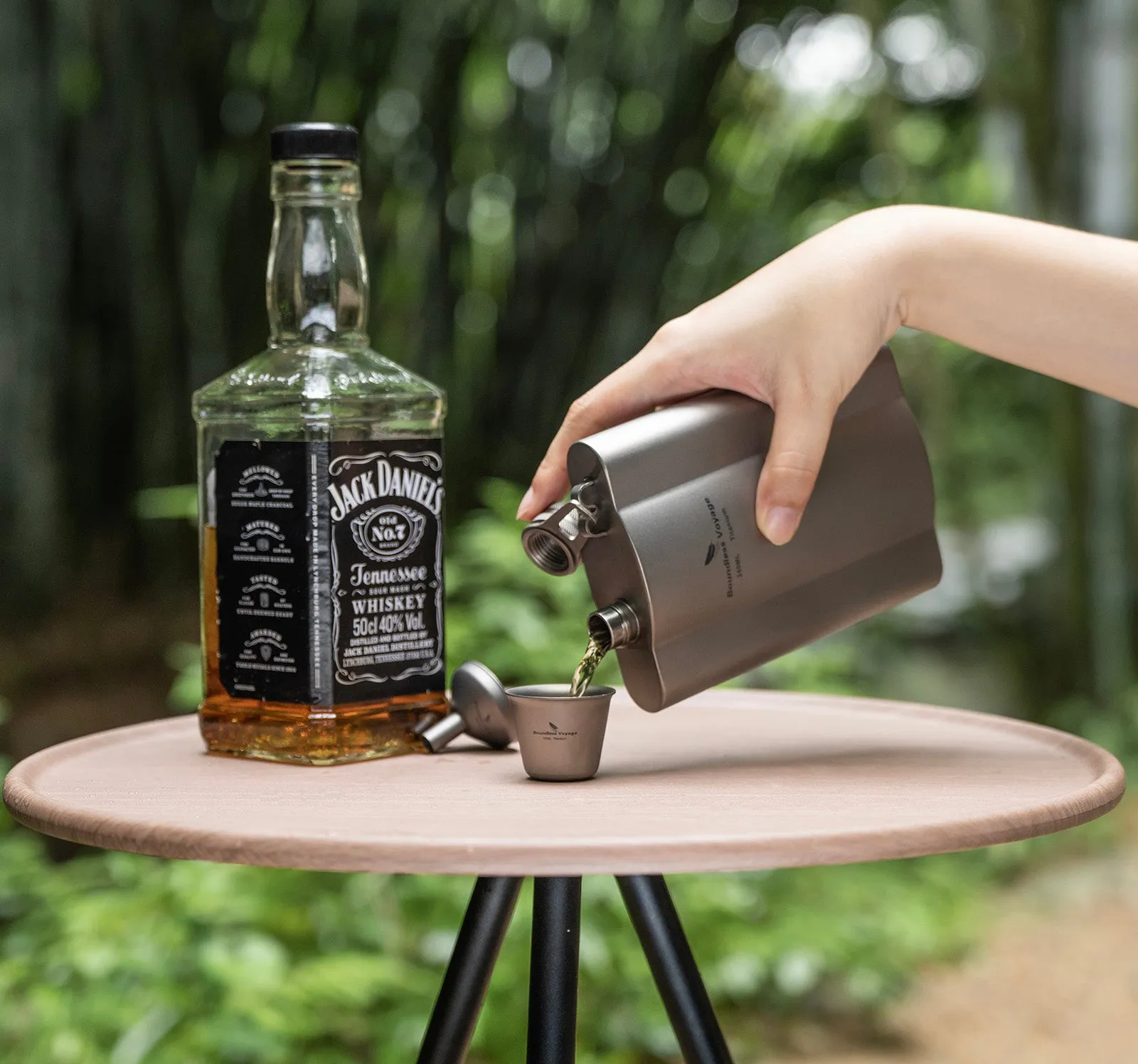 Boundless Voyage Titanium Flask 240ml funnel Rust-Free Ultralight Small Liquor Flask Bottle for Whiskey Vodka Wine Outdoor Portable Travel Outdoor