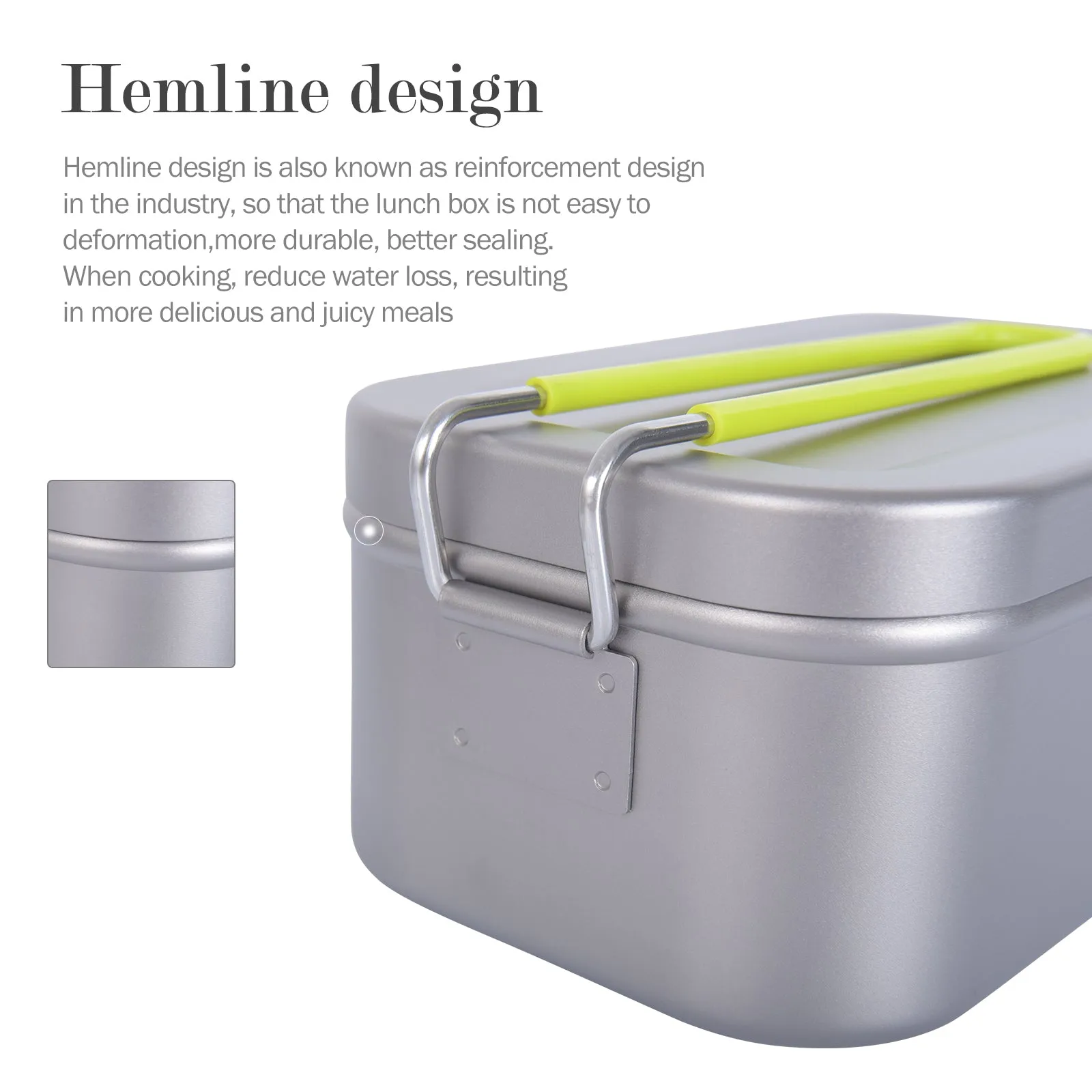 Boundless Voyage Titanium Mess Tin with Lid Anti-scalding Handle Outdoor Camping Tableware Cookware Lunch Box Bowl Pan 1000ML