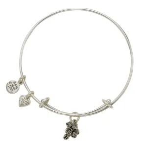 Bouquet Heart Charm Bangle Bracelet