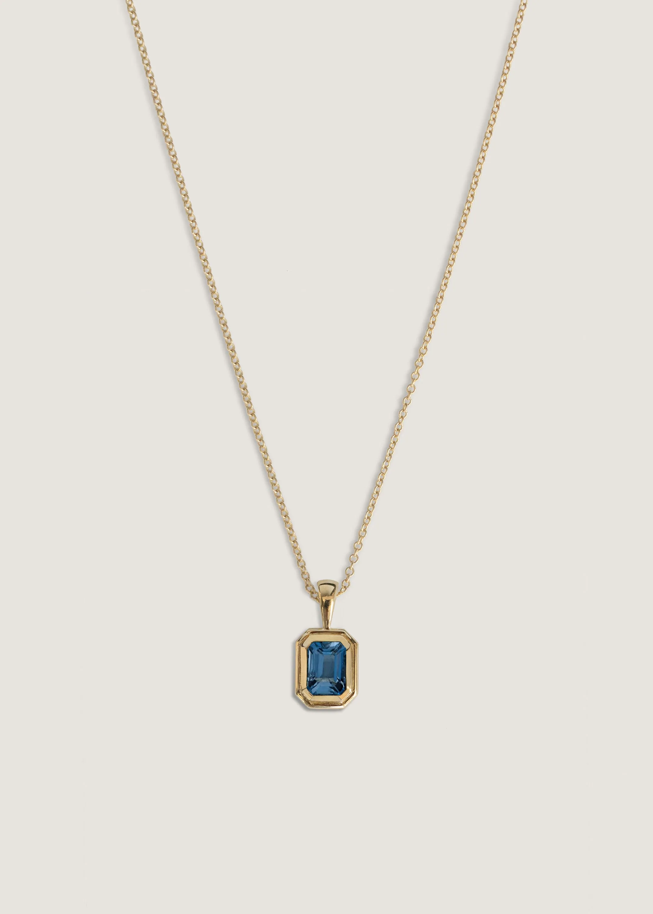 Brooklyn Emerald Cut Pendant Blue Sapphire