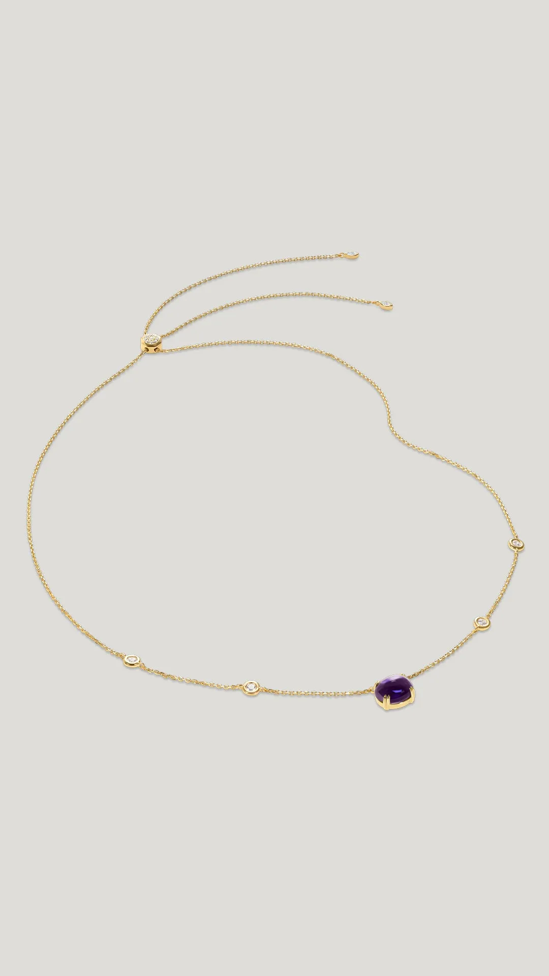 Cabochon Necklace Tanzanite Gold Vermeil