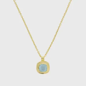 California Cushion Blue Topaz Necklace